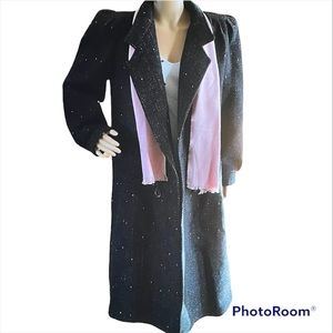 NWT New York Girl Black with Pink Scarf Coat